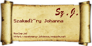 Szakmáry Johanna névjegykártya